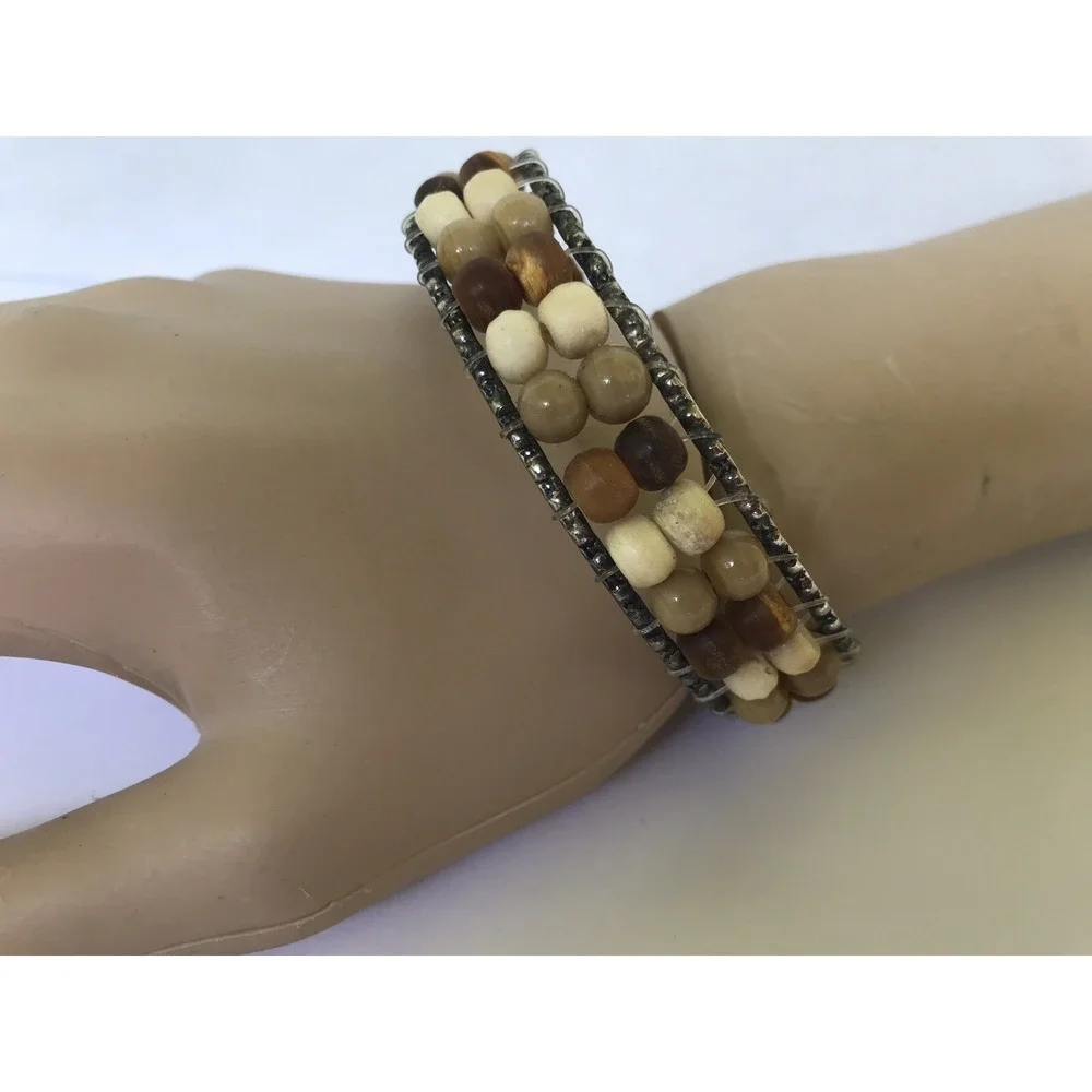 Bracelet smaller wrist bangle bracelet brown beige‎ beads beach look